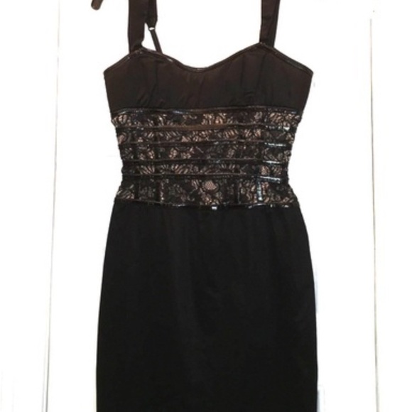 Bebe Black Sweetheart Sheath Cocktail Dress - Picture 7 of 7